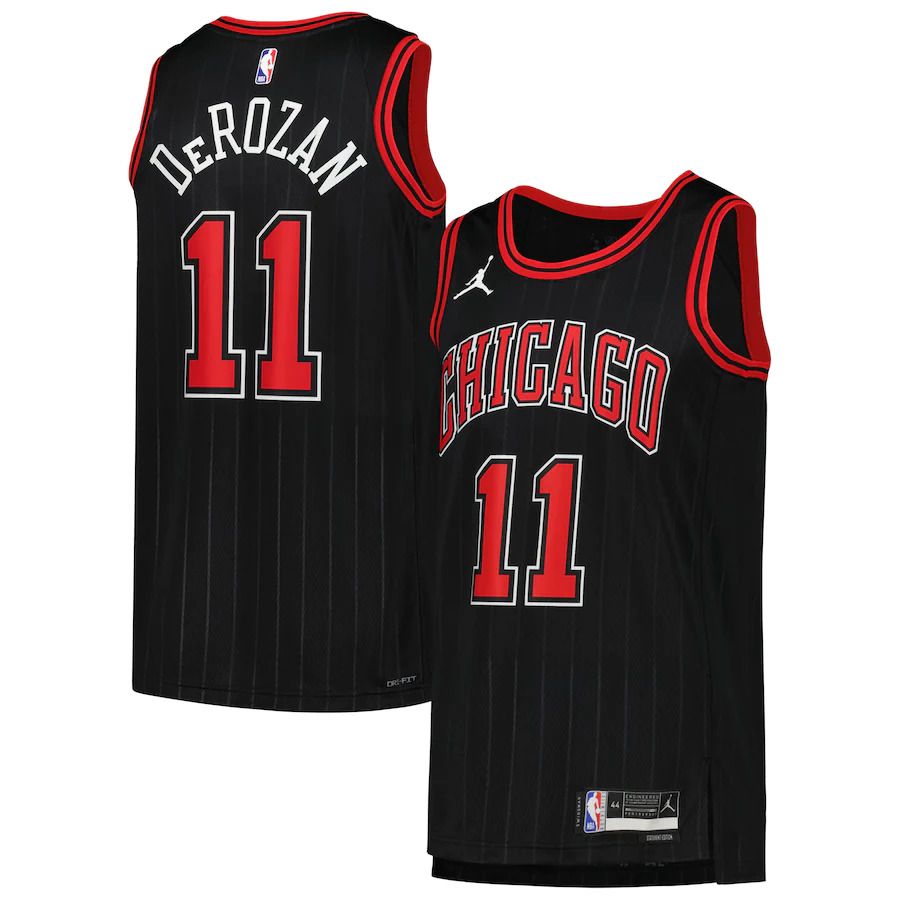 Men Chicago Bulls #11 DeMar DeRozan Jordan Brand Black Statement Edition 2022-23 Swingman NBA Jersey